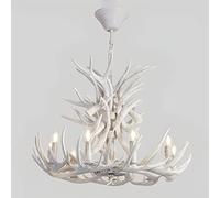 pvc striped antler chandelier, farmhouse country gorgeous, home, cottage, dining room, living room, kitchen, bedroom, hanging ceiling light, white chandelier(9 lights,9 arms)