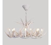 pvc striped antler chandelier, farmhouse country gorgeous, home, cottage, dining room, living room, kitchen, bedroom, hanging ceiling light, white chandelier(9 lights,3 arms)