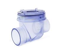 PVC Swing Check Valve Solvent Weld Pipe, PVC 50mm One-Way Check Valve for Home Kitchen Sewer and Garden Drain Water Pipe(Horizontal Type)