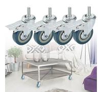 PVC Swivel Casters with Double Lock for Optimal Floor Protection, 65mm M12 Silent Glide Furniture Wheels - Heavy-Duty, Secure, Non-Slip Design