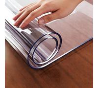 PVC Table 32 x 165 cm Transparent Waterproof Waterproof Table Cover Clear Plastic for Kitchen, Dresser and Writing Desk, Right Angle