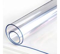 Pvc Table 52 x 80 cm Transparent Waterproof Clear Table Protector Wipeable PVC Waterproof for Worktop Kitchen Restaurant Party Events, right angle