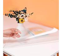 PVC Table Protector Mat,2MM Thick,Transparent Computer Desk Pad,Multi-Purpose Clear Desk Mat,Flat Without Curling,Anti-Scratch,for Kitchen Coffee Office Dining Table