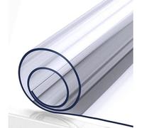 PVC Table Protector Table Cover/Protector Transparent 2mm Strong Table Cloth Cover Wipeable PVC Waterproof Clear Plastic (120 x 100cm)