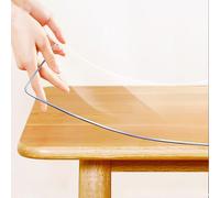 PVC Table Protector, Waterproof Tablecloth Protector for Home, Restaurants, Living Rooms, Cafes, Transparent, 2mm Thickness, 135 x 220 cm Rectangle
