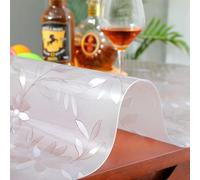 PVC Table Protector, Waterproof Tablecloth Protector for Home, Restaurants, Living Rooms, Cafes, Transparent, 2mm Thickness, 135 x 220 cm Rectangle
