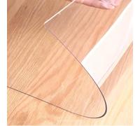 PVC Tablecloth - 1.5mm Thick Waterproof Plastic Cover for Kitchen, Dining Room & Coffee Table - Wipeable & Transparent Protector