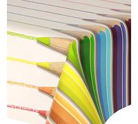 PVC Tablecloth Crayons 1 Metre (100cm x 140cm), Bright & Bold Colour Pencils, Red Orange Yellow Lime Green Blue Navy Purple Pink Lilac White, Wipe Clean, Vinyl/Plastic Table Cloth