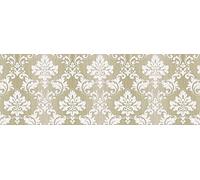 PVC Tablecloth Damask Beige 2 Metres (200cm x 140cm), Traditional Vintage Damask Floral, Taupe Grey, Wipe Clean, Vinyl/Plastic Table Cloth