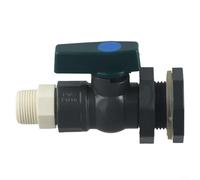 PVC Tap Valve 3/4 Inch with Bulkhead Screw Connection Hose Adapter for Rainwater Containers Providing Adjustable Water Flow Control (B)