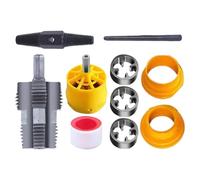 PVC Thread Maker Tool, Pipe Threader Plumbing Tool Kit, Pipe Threader Kit With With 3 Dies, PVC Thread Tool Maker, Round Die Set Pipe Threader Plumbing Manual Hand Tool