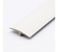 PVC Threshold Transition Strip, 90cm T-Molding Floor Edging Trim Strip, Self-Adhesive Flat Divider Strip For Joining Flooring Gaps, Cuttable(White)