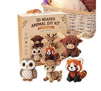 PVC Tiny 3D Beaded Animal DIY Kit, Animal Beading Kit Finished Product is Appro. 6cm Highly Inspiring Craft Projects for Beginners & Craft Enthusiasts, with Instructions
