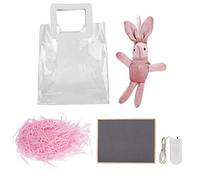 PVC Transparent Gift Bag with PU Leather Handle, Large Clear Tote Packaging Hand Bag Accessory, Plastic Gift Wrapping Set Includes LED Light and Decorations for (Pink)