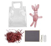 PVC Transparent Gift Bag with PU Leather Handle, Large Clear Tote Packaging Hand Bag, Eco - Friendly Plastic Handbag for Party Wedding Birthday Gifts, Includes LED Light Wishing Do (Red)