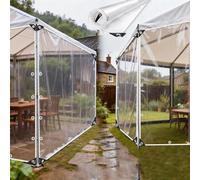 Pvc Transparent Rainproof Tarpaulin, 0.3mm Thick Clear Tarpaulin Side Panel, Waterproof Windproof Plastic Tarpaulin, Foldable Rain Tarpaulin Cover,LxW-1.4x2.5m/4.6x8.2ft