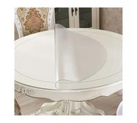 PVC Transparent Table mat Round PVC Tablecloth Waterproof Table Cover Glass Soft Cloth Home Kitchen Dining Room Placemat 1mm(Frosted Pattern,85cm Round)