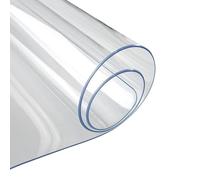 PVC Transparent Table Protector, 0.7 mm Non-Slip, Waterproof, Clear Desk Mat, Waterproof, Transparent PVC Tabletop Protector, Frosted Dining Table Cover for Work in the Kitchen