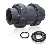PVC True Union Check Valve, 3'' Slip Swing Full Port Utility, Sch80 Socket Pool Ball for Backflow Prevention