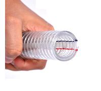 PVC Tube Steel Wire Reinforced Tubing Hose, 1 Meter Transparent Soft PVC Plumbing Hose ID.10mm to 38mm Water Pump Flexible Tube Drain Elastic(OD 15xID 10mm)