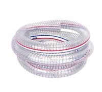 PVC Tube Steel Wire Reinforced Tubing Hose, PVC Steel Wire Transparent Tube Antifreeze Plastic Water Pipe Pumping Fittings 1 Meter Drain Elastic(75mm)