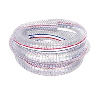 PVC Tube Steel Wire Reinforced Tubing Hose, PVC Wire Oil Plastic Transparent Hose Water Pump Flexible Tube 1 Meter Drain Elastic(10x15mm,1 Meter 10x15mm)