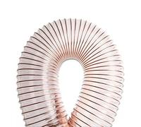 PVC tube steel wire reinforced tubing, Steel Wire Hose Copper-Plated PU Polyurethane Air Duct Multiple Sizes Wall Thickness 0.63mm Length 1 Meter(65X0.63 Mm)
