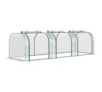 PVC Tunnel Greenhouse Green Grow House Steel Frame for Garden Backyard with Zipper Doors 295x100x80 cm
