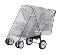 PVC Twin Baby Strollers Rain Sleeve, Clear, Front and Rear Seats | 360 Degree Protections Guard, Dustproof Protector, Protective Sleeve for Outdoor Use, Unobstructed View