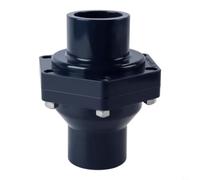 PVC-U Check Valve for Unidirectional Flow Control, Non-Return Valve with No Metal Parts for Wastewater, Sump Pump, Koi Pond and Basement Plumbing Systems, DN20 to DN50 Sizes Available in Black(DN32)