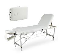 HOMCOM Portable PVC Massage Table Beauty Therapy Couch Bed Spa Aluminum White