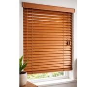 PVC Venetian Blind Blinds Easy Fit Curtains Trimmable Fittings Windows Treatment Shutters Twist Open Close Walnut, 135x210 (Long Drop)