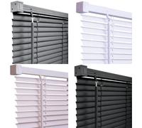 PVC Venetian Blind Blinds Easy Fit Curtains Trimmable Fittings Windows Treatment Shutters Twist Open Close (Black, 90x150)