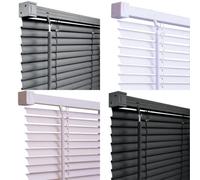 PVC Venetian Blind Blinds Easy Fit Curtains Trimmable Fittings Windows Treatment Shutters Twist Open Close (Grey, 75x150)