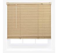 PVC Venetian Blinds Made to Measure Wood Effect Window Blind New - Natural 195cm x 150cm