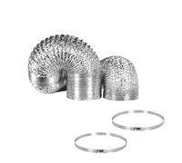 PVC Ventilation Ducting, Aluminum Foil HVAC Dryer Vent Hose Kit Silver Multiple Sizes(5m,150mm)