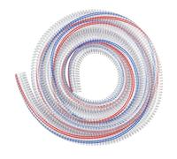 PVC Vinyl Suction Tubing, PVC Hose Tube Wall Thickness 5MM Transparent Steel Wire with 2 Clamps 3.3FT Length Pump Durable Tubing Pipe Low-Pressure Hose(ID 32mm)