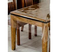 PVC Vinyl Tablecloth Cover Protector in Width 140cm - Sold by the meter (Clear 0.25 mm, 2 Meters)