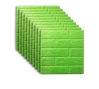 PVC Wall Panels,3D Wall Panels 25pcs 3D Wall Stickers Self Adhesive Wallpaper Panel Home Decor Living Room Bedroom Decoration Bathroom Kitchen House Sticker(Green)
