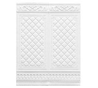 PVC Wall Panels,3D Wall Panels 70CM X 90CM European Self-Adhesive Wallpaper Living Room Anti-Collision Wood Grain Dado Wall Panel 3D Solid Paste(White,70CM 90CM 10Pcs)