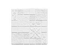 PVC Wall Panels,3D Wall Panels Design Moistureproof Soundproof 3D Foam Panel Self Adhesive Waterproof Wall Sticker Bathroom Kitchen DIY Home Decoration(White 2)