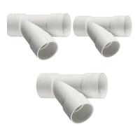 PVC Waste Pipe Y-Branch Fitting, 50mm, Pack of 3, White