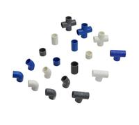 PVC Water Supply Pipe Fitting Tee Cross Straight Elbow Equal Connector Inner Diameter 20mm Plastic Joint Irrigation Adapter 1 Pc(Gris,90 Degrees Connector)