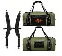 PVC Waterproof Motorbike Saddle Bag 90L Large | 90L extra large volume, stores helmet and clothes, 500D PVC cloth, tear resistant, long trips(Army Green 90L (34*34*82cm))