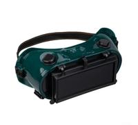 PVC Welding-Goggles Green Flip Cap Double Lens Eye Protection with Ventilation Valves and Adjustable Headband for Work Safety