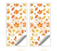 PVC Window Decals 2-Pack Reusable No Glue PVC Window Decals 2-Pack | Maple leaf patterns, for static cling tech, glue-free application, 45x100cm large size, vibrant orange color