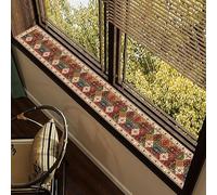 PVC Window Sill Mat American Style, Vibrant Window Sill Protector Cover 20 24 30 36 in Long, Kitchen Tea Room Table Runner Trim with Non-Slip Backing(71x6in(180x15cm))