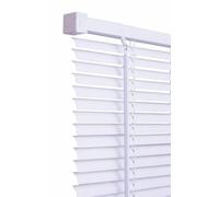 PVC Window Venetian Blinds Strong Trimmable Easy Fit Curtains Shutters Twist Open Close Blinds Home Office Drop 150cm (White, 105cm x 150cm)