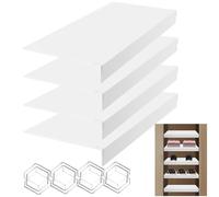 PVC Wire Shelf Covers 19 x 14 x 3in White with 10 Hard PVC Corner Guard,Wire Rack Cover for Decoration Smaller Things Closet Kitchen Pantry Bathroom Shelves