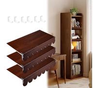 PVC Wire Shelving Cover Wood Texture & Holders, 16x48 16x16 18x48 48x18 inch Metal Rack Covers for Kitchen Pantry, Close Shelf Liners Protector Board(20x48in/51x122cm)